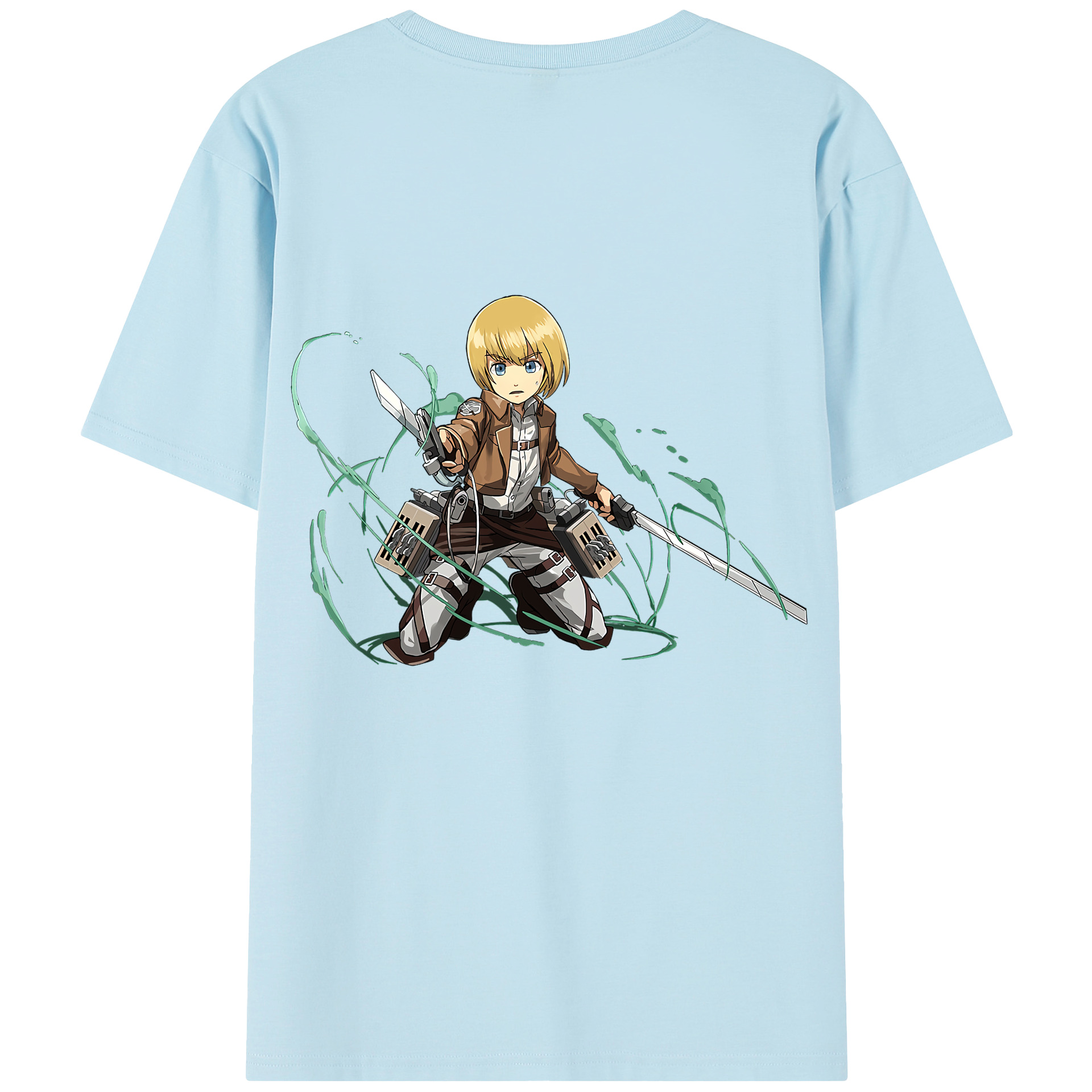 （画像用） 進撃の巨人 アルミン·アルレルト Attack on Titan Armin Arlert 綿100％半袖Tシャツ（背面プリント）